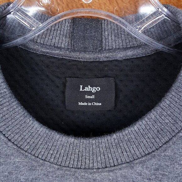LUNYA Mens Sweatshirt Small Gray Pullover Crew RESTORE DOUBLE FACED LAHGO - Picture 7 of 10